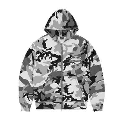 CRTZ PUFF PRINT ZIP HOODIE [WHITE CAMO]
