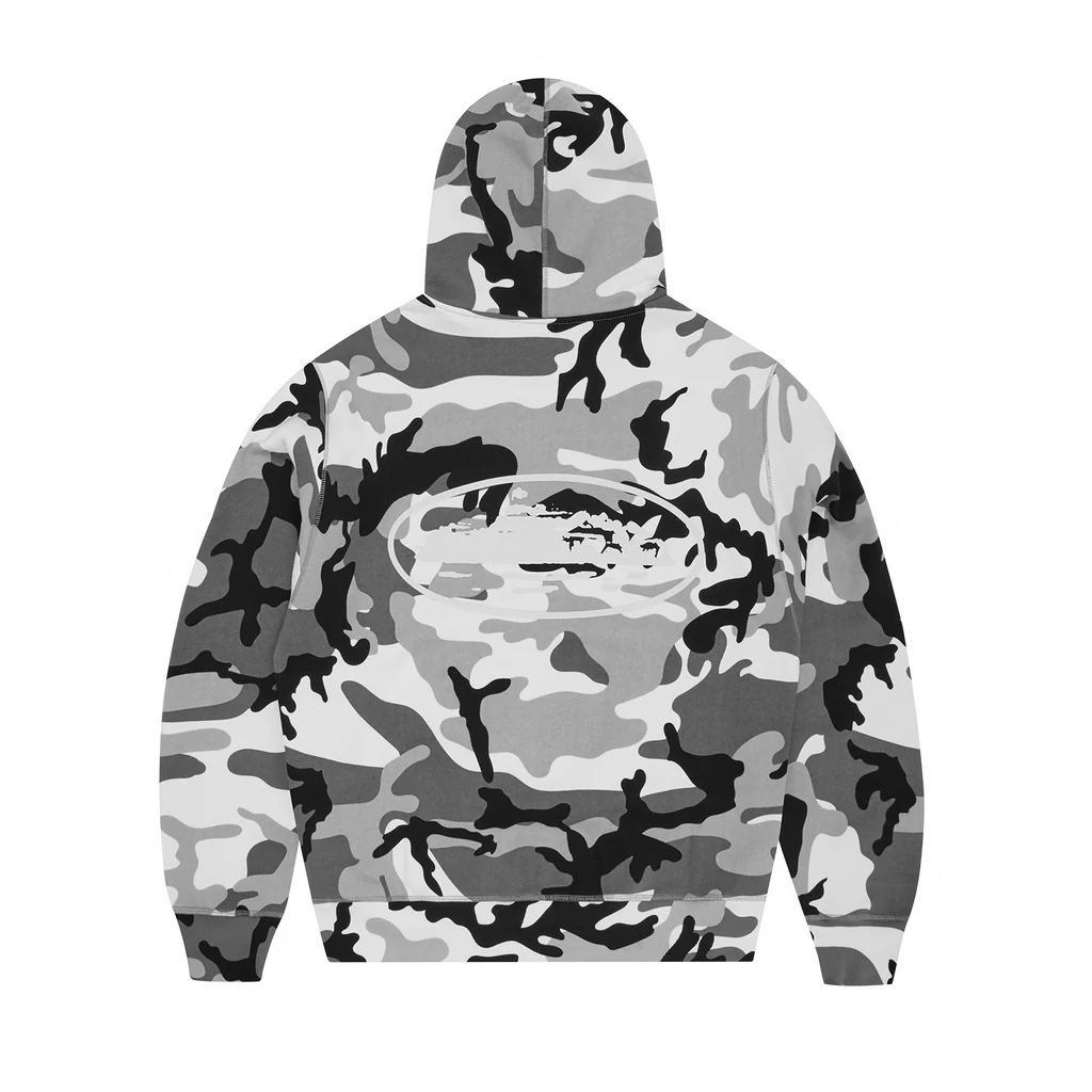 CRTZ PUFF PRINT ZIP HOODIE [WHITE CAMO]