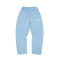 Puff Print Open Hem Pants [Light Blue]