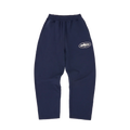 Puff Print Open Hem Pants [Navy]