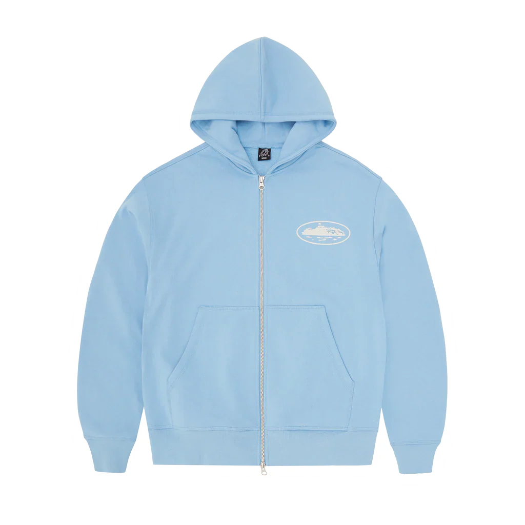 Puff Print Zip Hoodie [Navy]