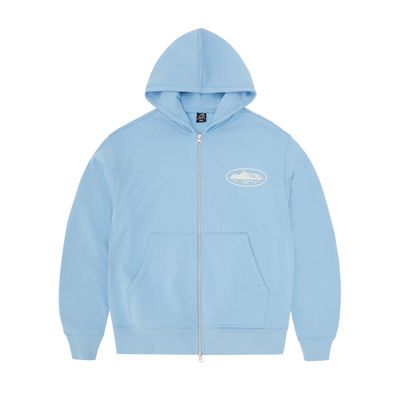 Puff Print Zip Hoodie [Navy]
