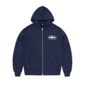 Puff Print Zip Hoodie [Navy]