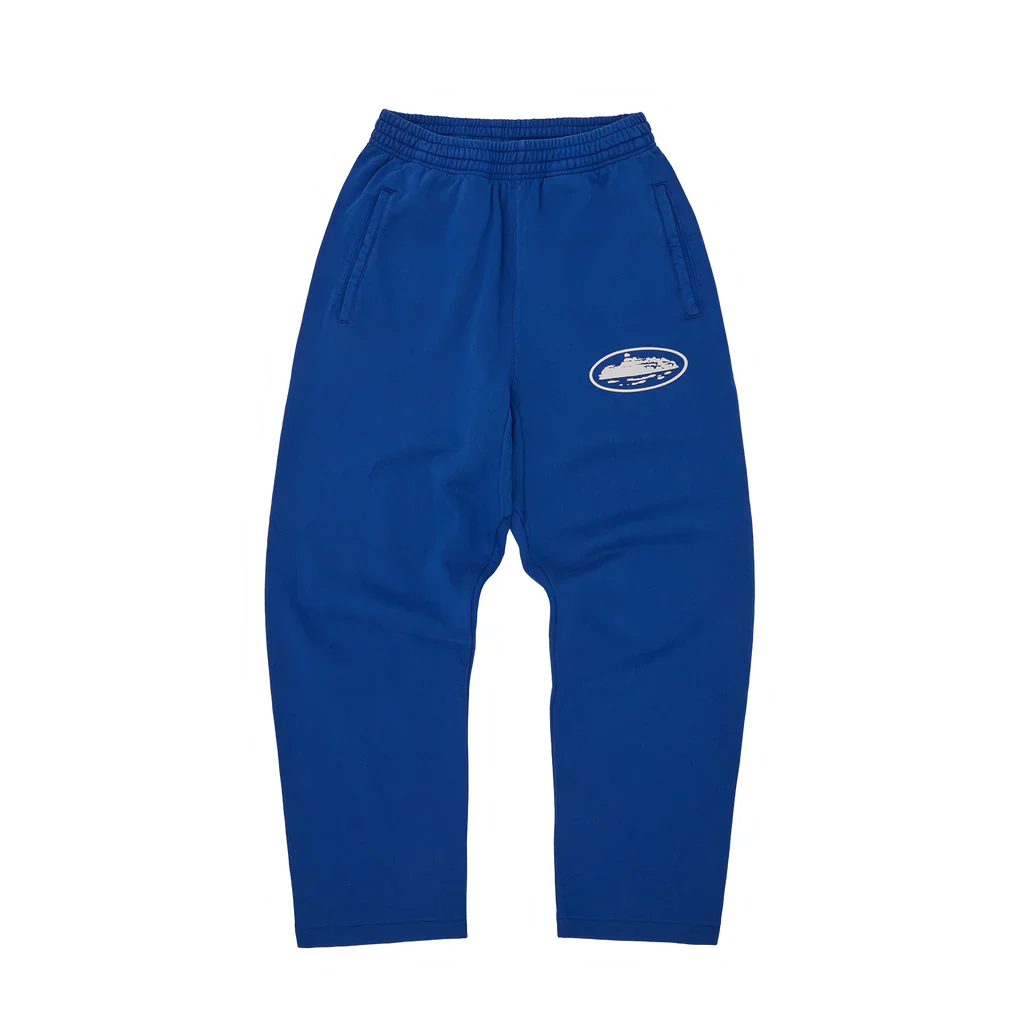 Puff Print Open Hem Pants [Navy]