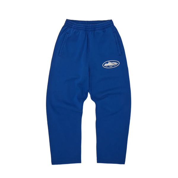 Puff Print Open Hem Pants [Royal Blue]